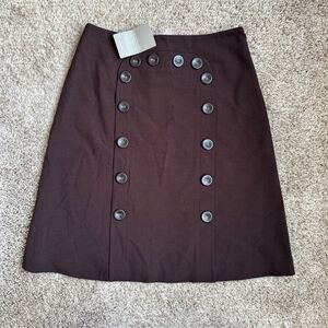Anthropologie Elevenses Women’s Brown Button High Waisted A-Line Skirt size 2
